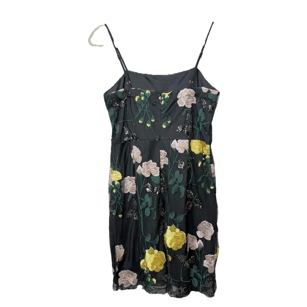 NWT Lulus Rue Colorful Floral Embroidered Sequin Bodycon Mini‎ Dress LARGE - Picture 7 of 11